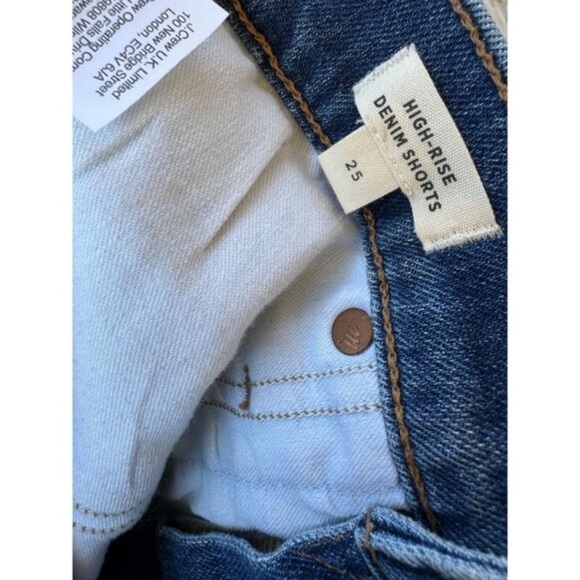 Madewell Women's High-Waisted Blue Denim Shorts | Size 25 - Picture 8 of 10